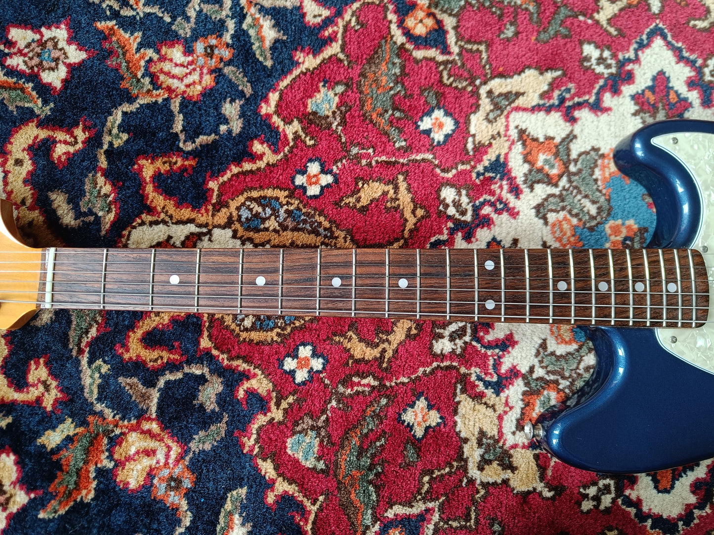 Fender Kurt Cobain Mustang 2012 Dark Lake Placid Blue with Stripe
