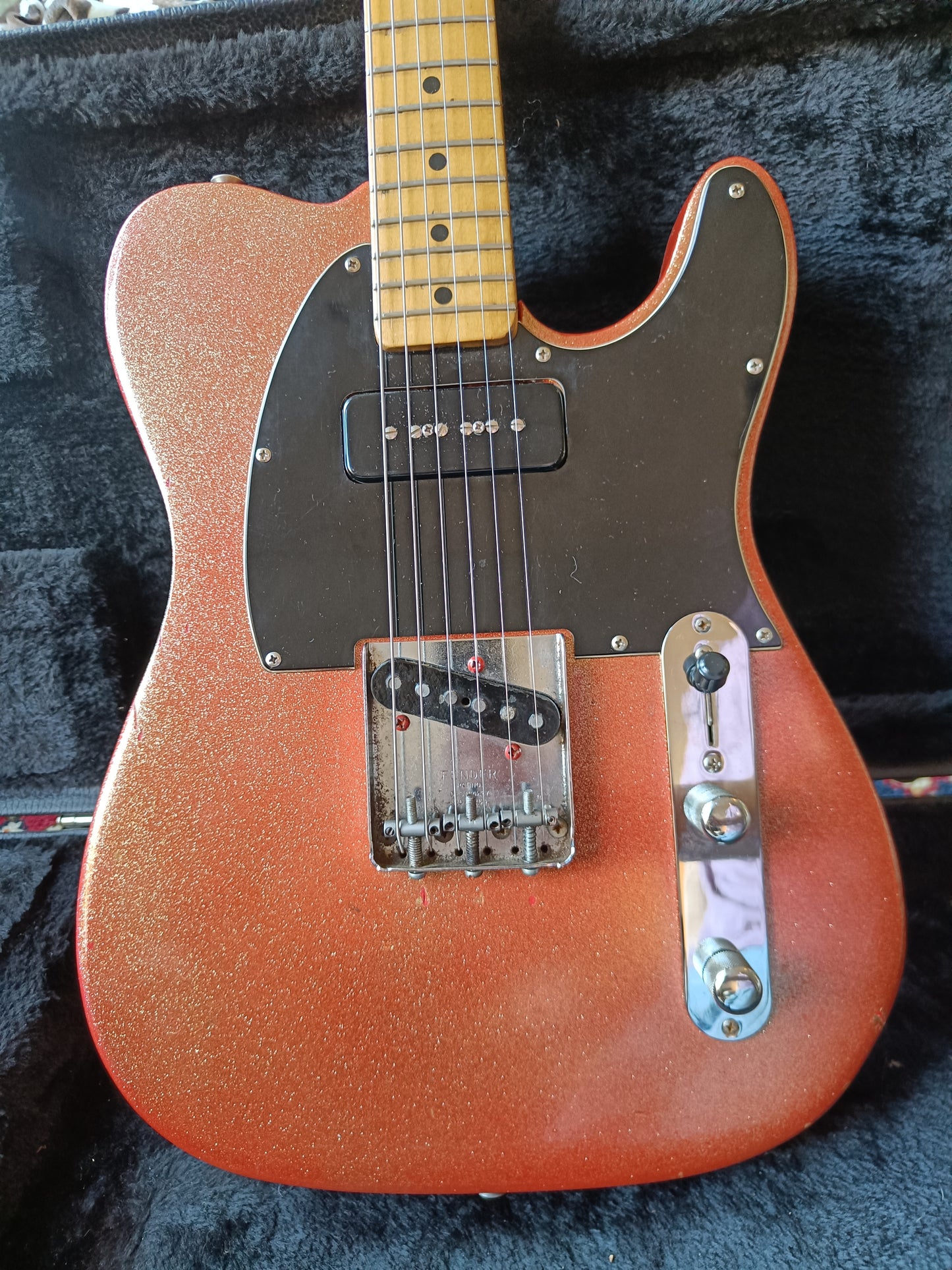 Fender Telecaster with Maple Fretboard 1975 Copper Spark refin